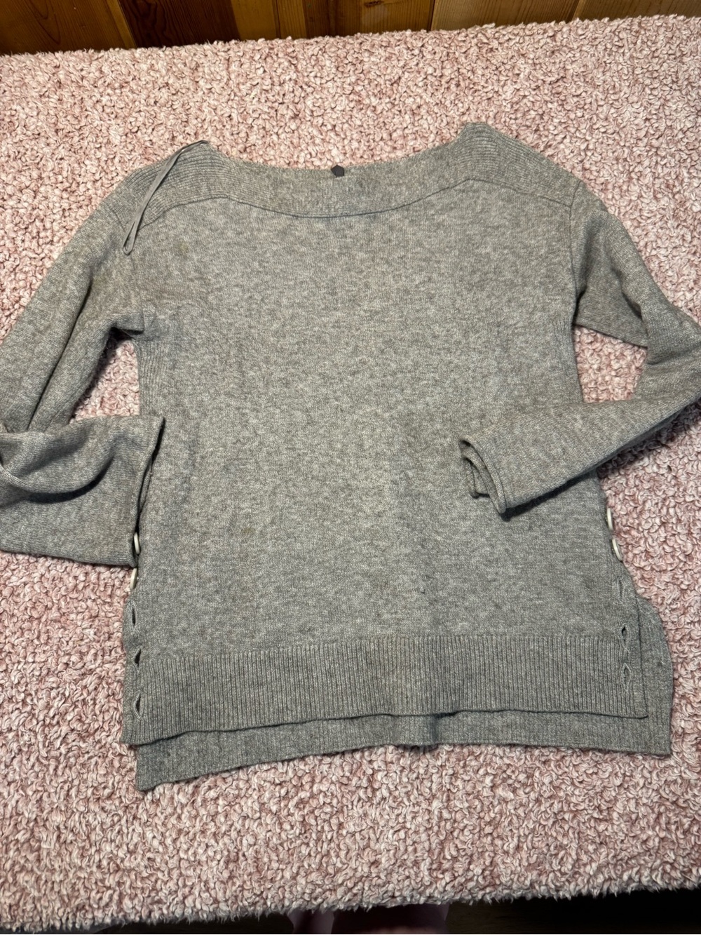 Anthropologie Lightweight Button Detail Sweater Gray XS